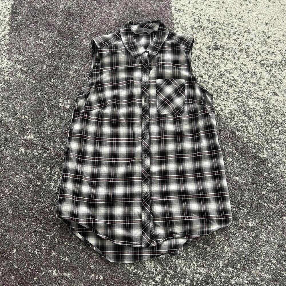 Harley-Davidson HDMC Women's Sleeveless Plaid Button-Up